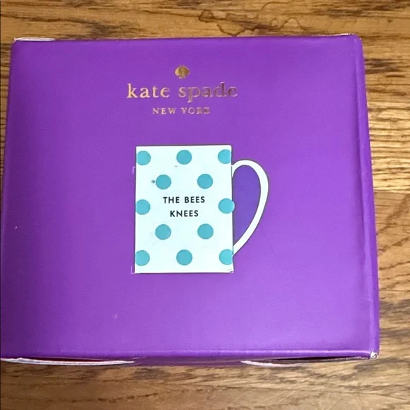 Kate Spade “ The Bees Knees” Polka Dot Mug new inbox original tags still in cup - Picture 1 of 4